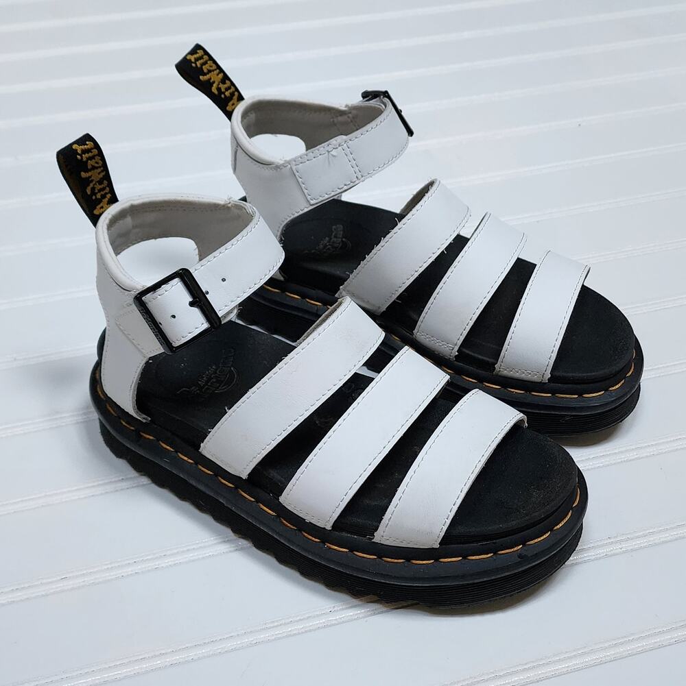 Dr. Martens Women's Blaire Athena Leather Strap Sandals Size 6 White